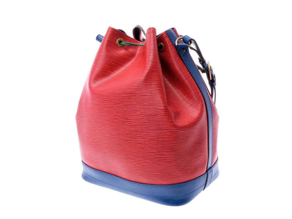 Louis Vuitton Bag Epi Leather Blue Shoulder Red Green Tricolor Noe